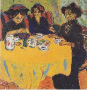 Ernst Ludwig Kirchner Coffee drinking women Spain oil painting artist